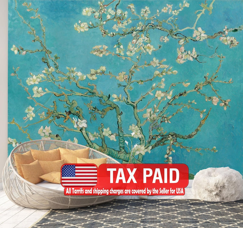 Van Gogh Almond Blossoms Wallpaper Mural, Easy-Install