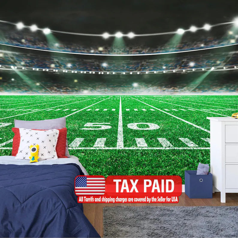 Wallpaper, Football Stadium Wallpaper Mural Art Print
