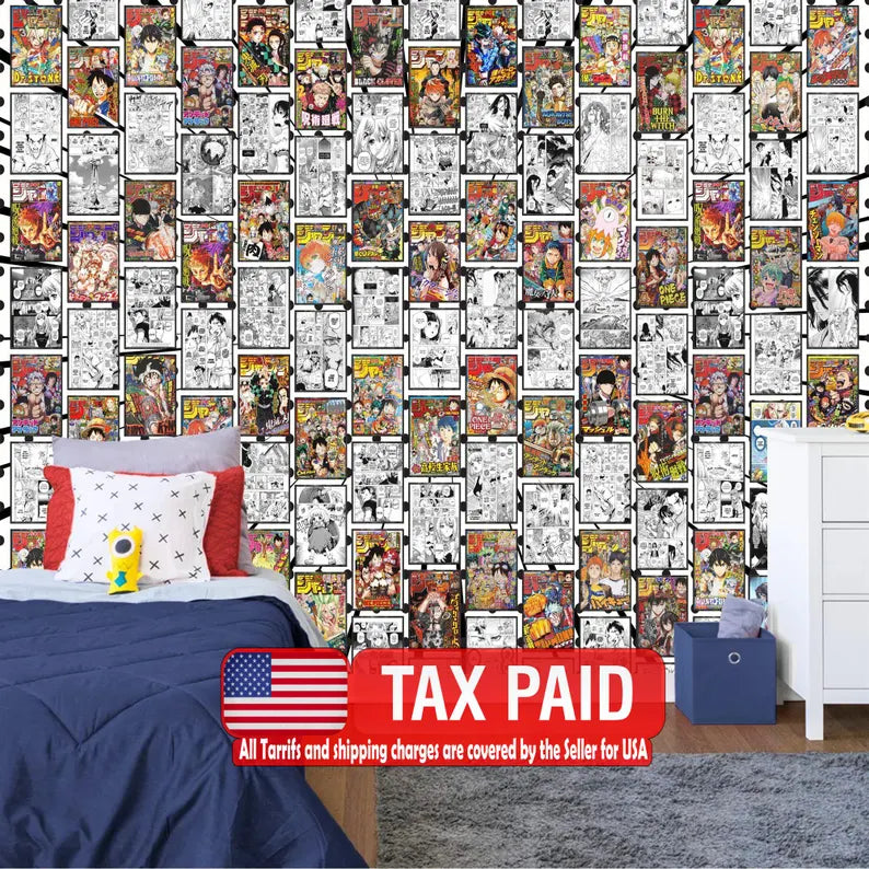 Anime Manga Collage Wallpaper, Black White Comics