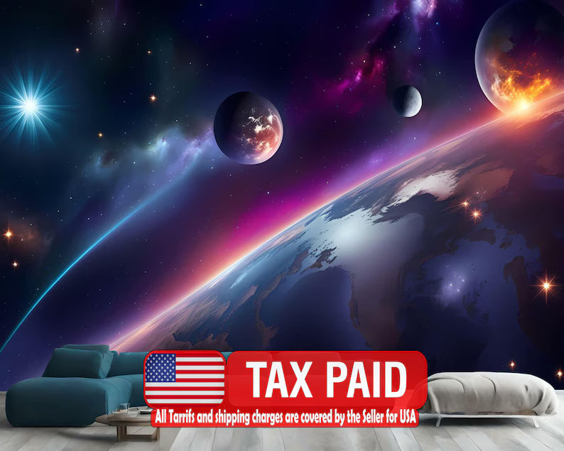 Outer Space Galaxy Mural Wallpaper