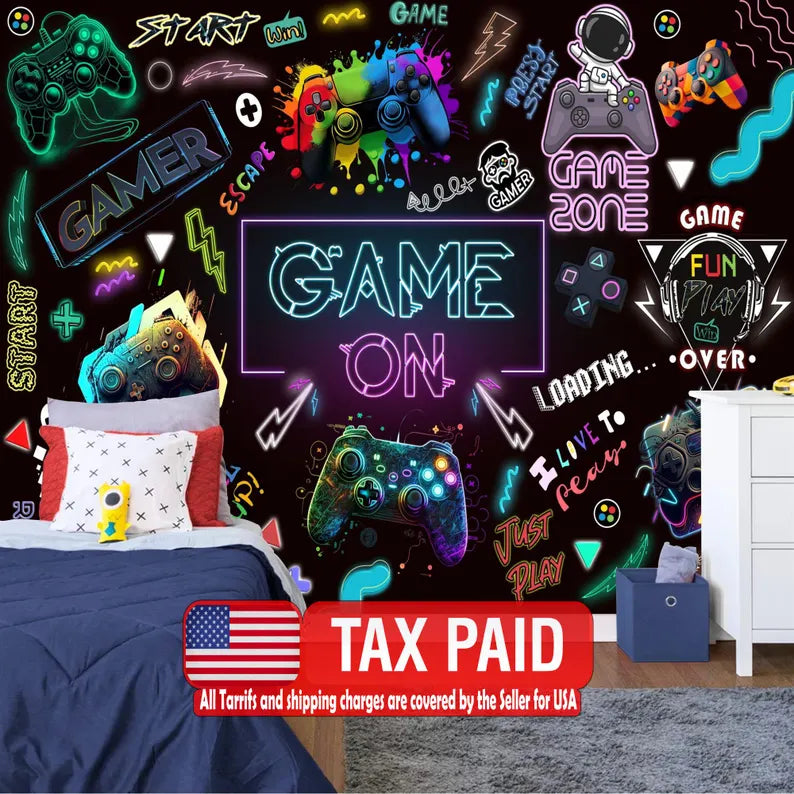 Gaming Room Wallpaper Kids Room Decor