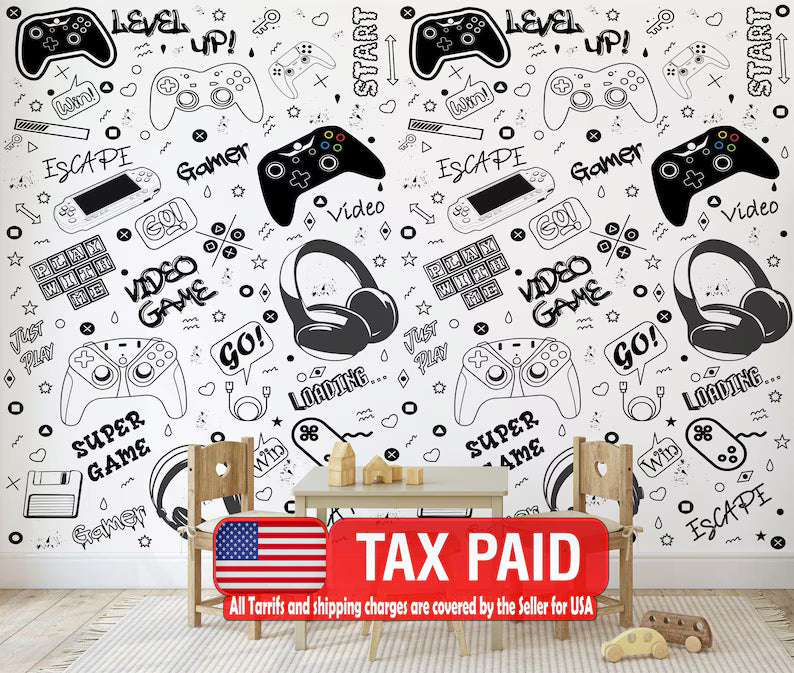 Gaming Room Decal, Removable Wall Sticker
