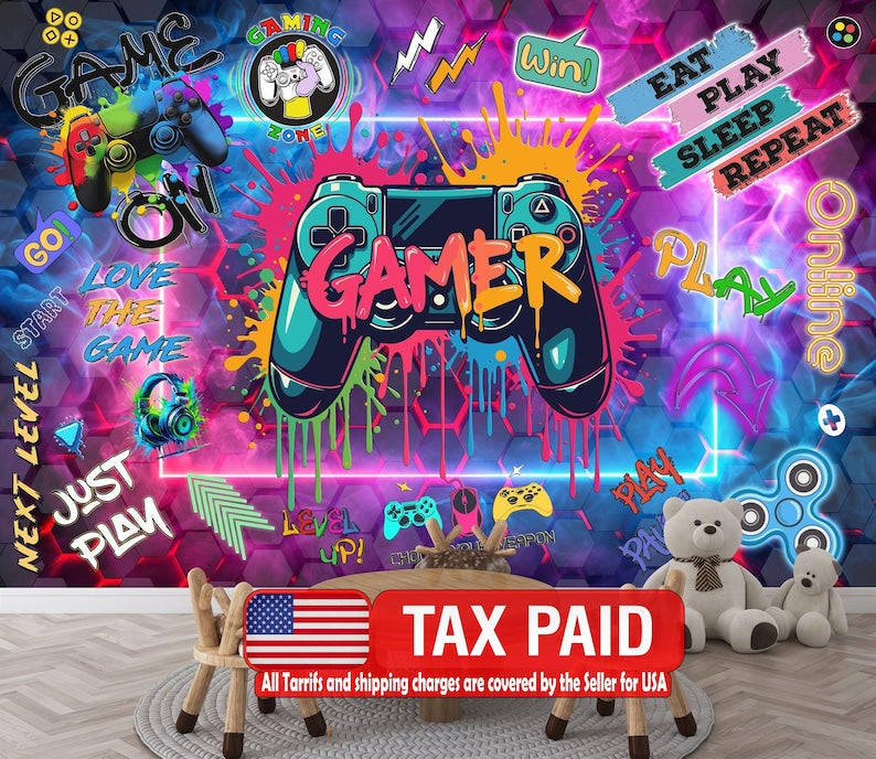 Gaming Room Wallpaper Mural Art Print