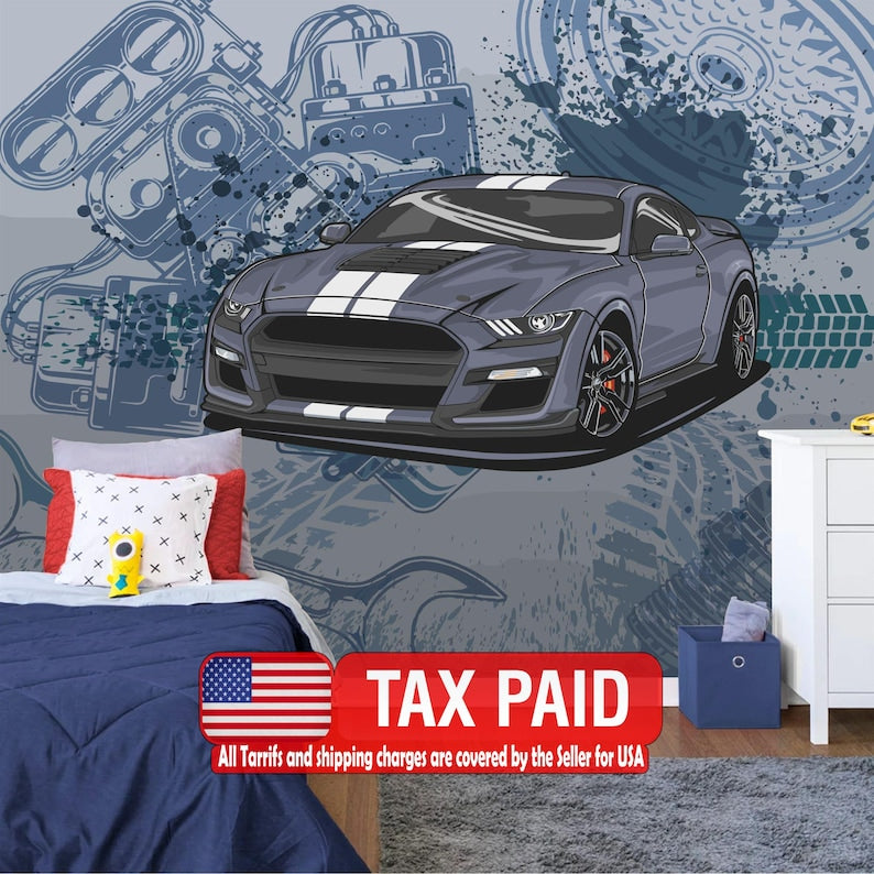 Sport Car Wall Decal Boys Room Decor Gift