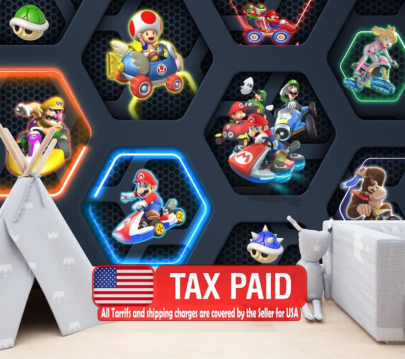 Gaming Room Mural, Game Character Wall Decal