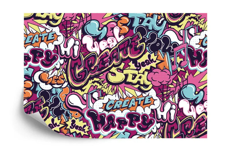 Graffiti Street Wallpaper Mural, Urban Abstract Art Print
