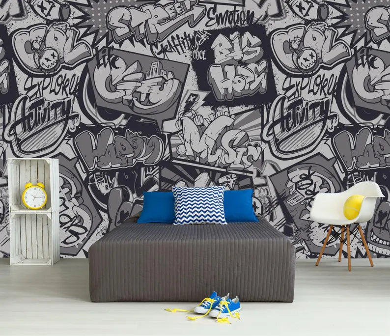 Urban Graffiti Wallpaper Mural, Art Print