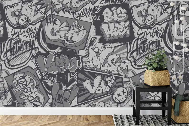 Urban Graffiti Wallpaper Mural, Art Print
