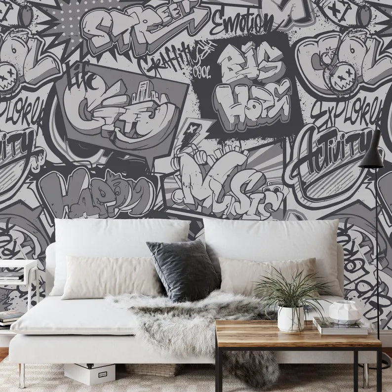 Urban Graffiti Wallpaper Mural, Art Print