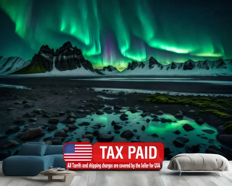 Aurora Borealis Wall Mural Gift, Art Print