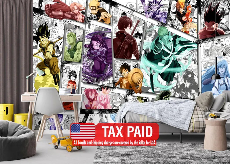 Vintage Manga Collage Wallpaper Crossover