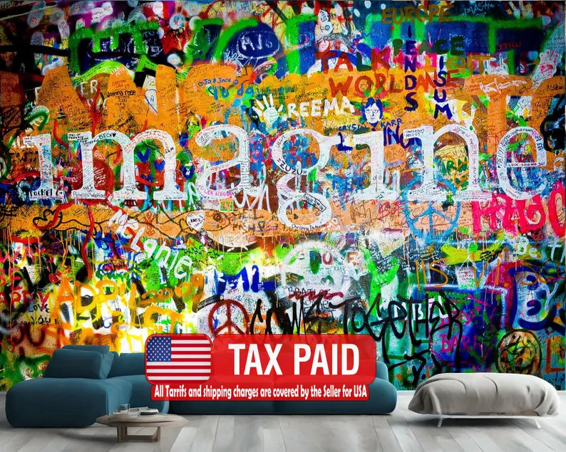 Wallpaper, John Lennon Imagine Graffiti Mural
