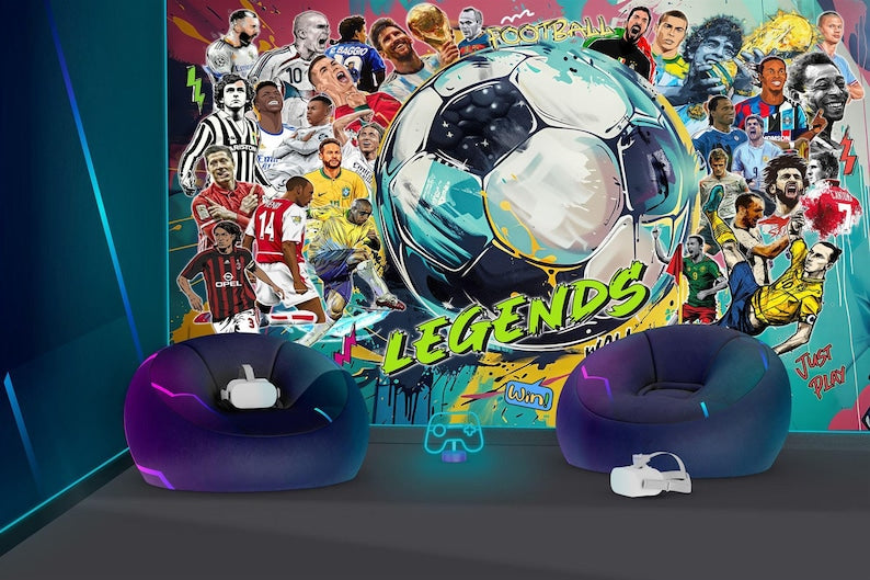 Football Soccer, Legends Wallpaper Mural, Boys Room Decor