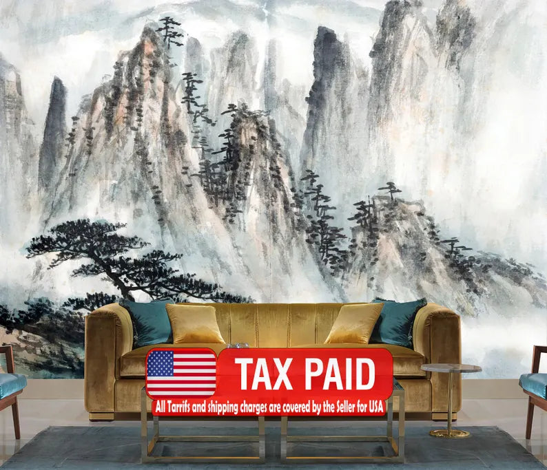 Chinese Landscape Painting Wallpaper Mural Art Print