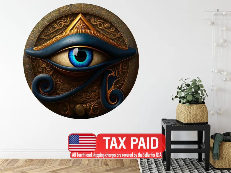 Wallpaper, Eye of Horus Wall Decor, Ancient Egypt Circle