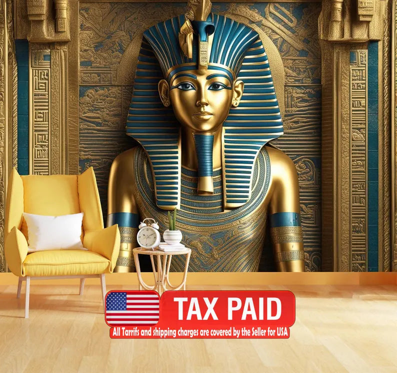 Egyptian Pharaoh Mural, Peel and Stick Wallpaper