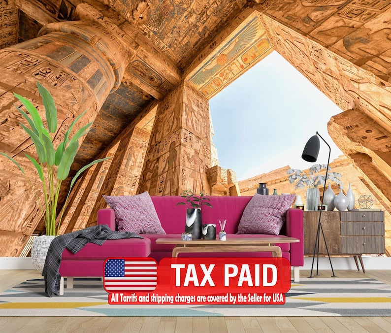 Egyptian Temple Mural Ramesses III, Luxor