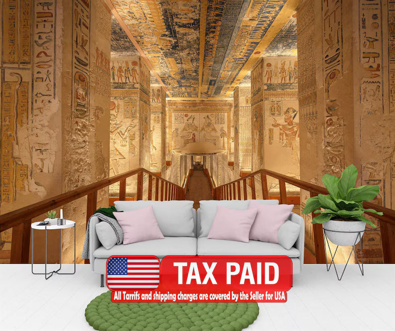 Valley of the Kings Tomb Mural, Ancient Egypt Wallpaper