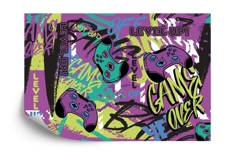 Gaming Graffiti Mural: Urban Abstract Gift Art Print