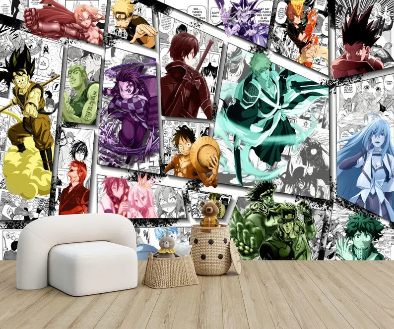 Vintage Manga Collage Wallpaper Crossover