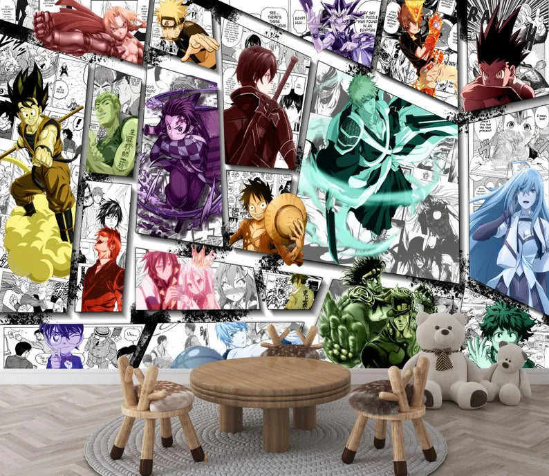 Vintage Manga Collage Wallpaper Crossover