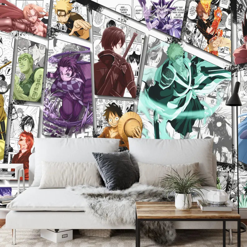 Vintage Manga Collage Wallpaper Crossover