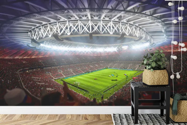 Football Stadium Wallpaper Mural Art Print