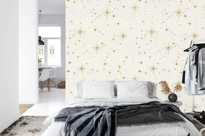 Starry Night Peel and Stick Wallpaper Mural, Elegant Sky Pattern