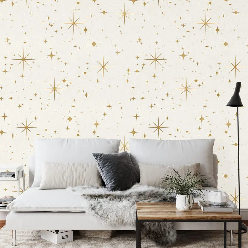 Starry Night Peel and Stick Wallpaper Mural, Elegant Sky Pattern