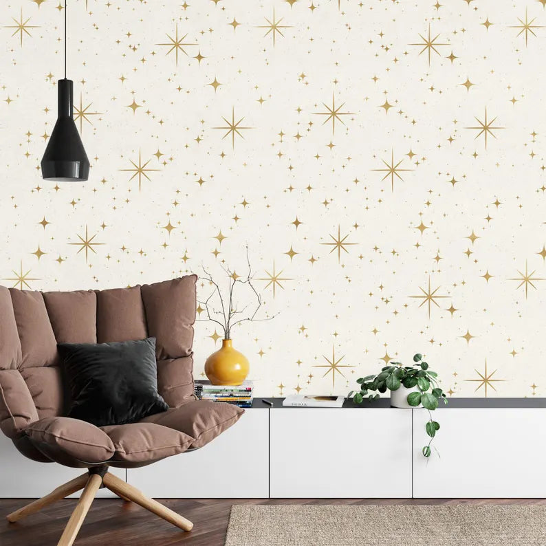 Starry Night Peel and Stick Wallpaper Mural, Elegant Sky Pattern