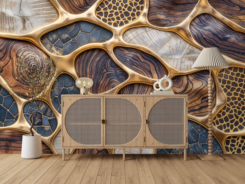 Abstract Art Deco Wallpaper Mural - Easy Install