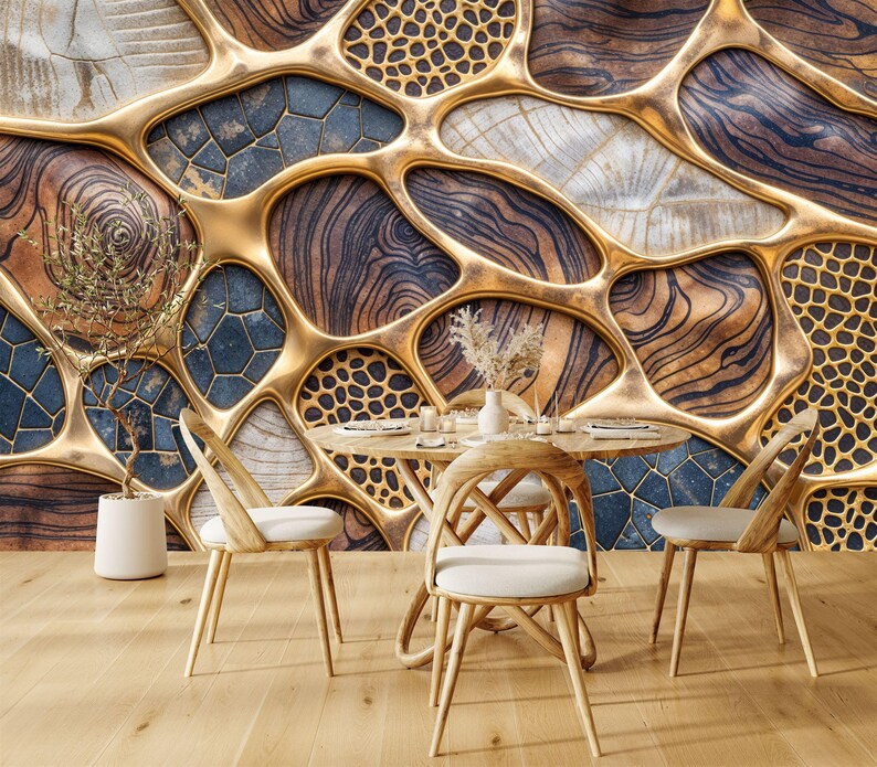 Abstract Art Deco Wallpaper Mural - Easy Install