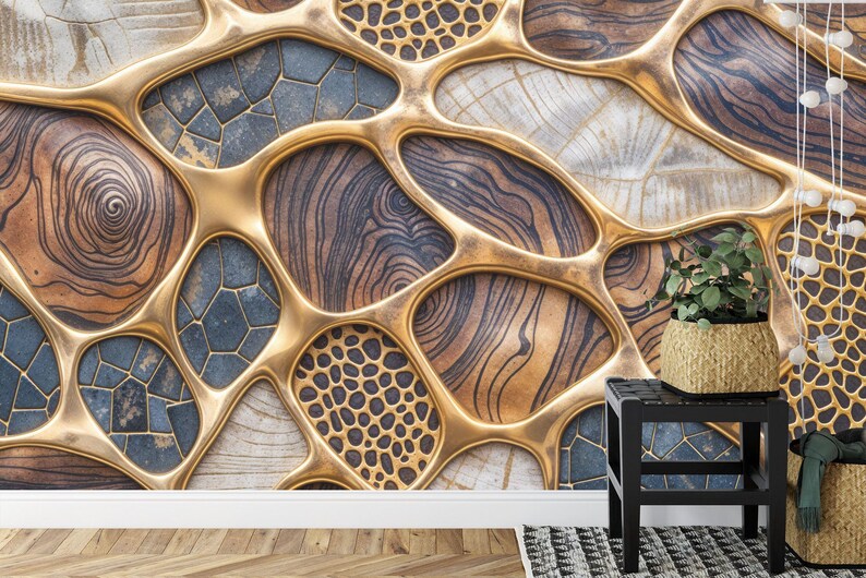 Abstract Art Deco Wallpaper Mural - Easy Install