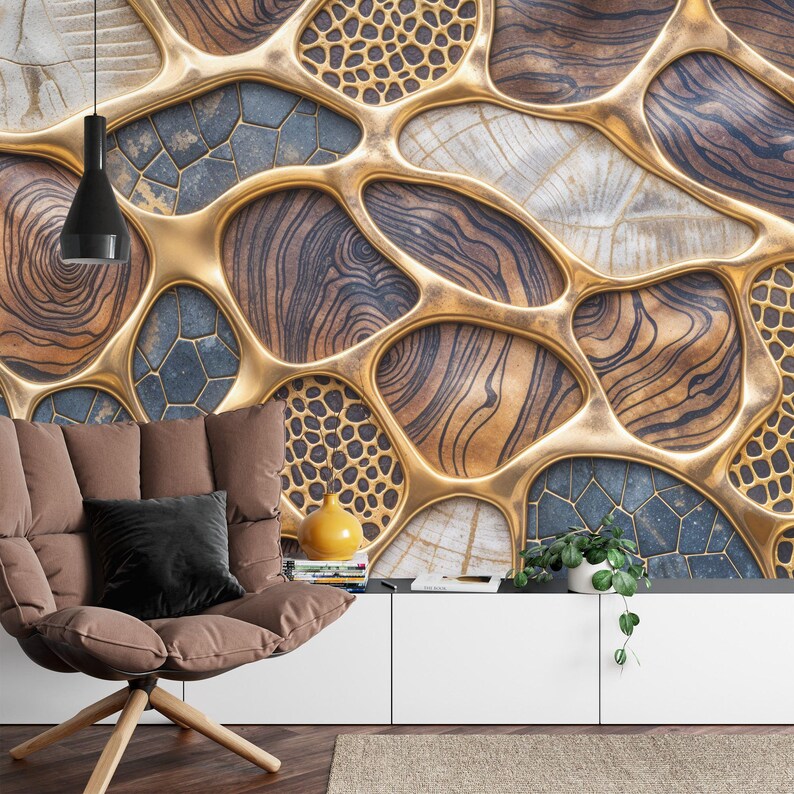 Abstract Art Deco Wallpaper Mural - Easy Install