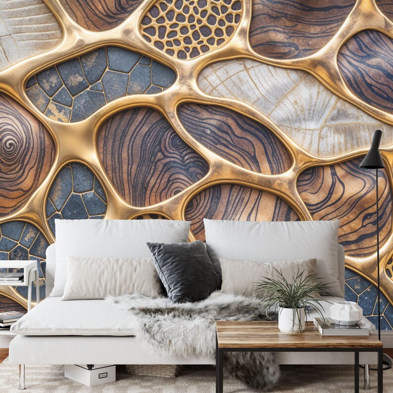 Abstract Art Deco Wallpaper Mural - Easy Install