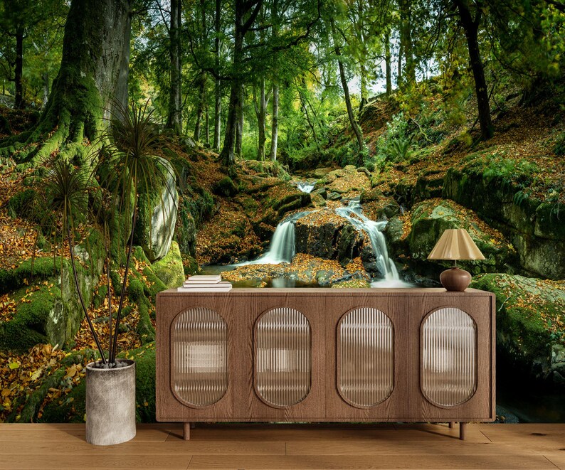 Golitha Falls River Mural, Peel and Stick Wallpaper