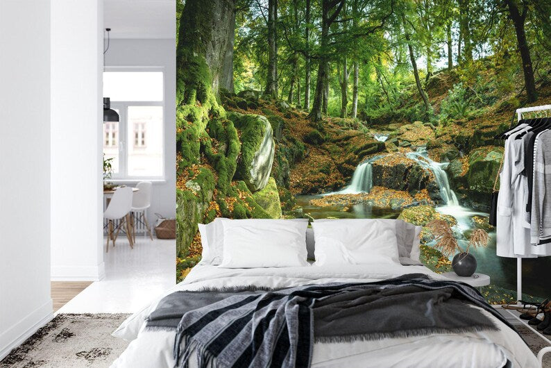 Golitha Falls River Mural, Peel and Stick Wallpaper