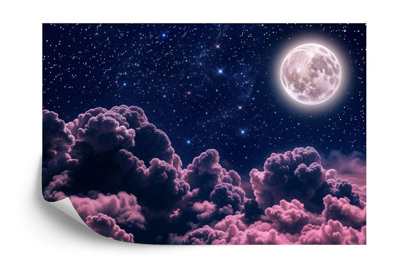 Moon & Stars Wallpaper Mural Galaxy Wall