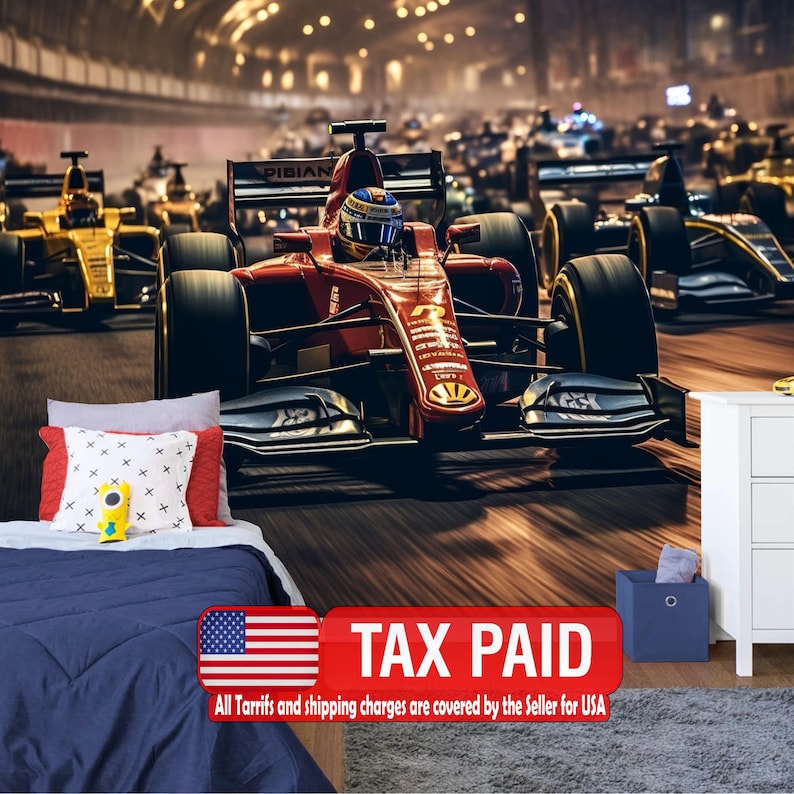 Formula 1 Racing Car Wallpaper Mural Art Print