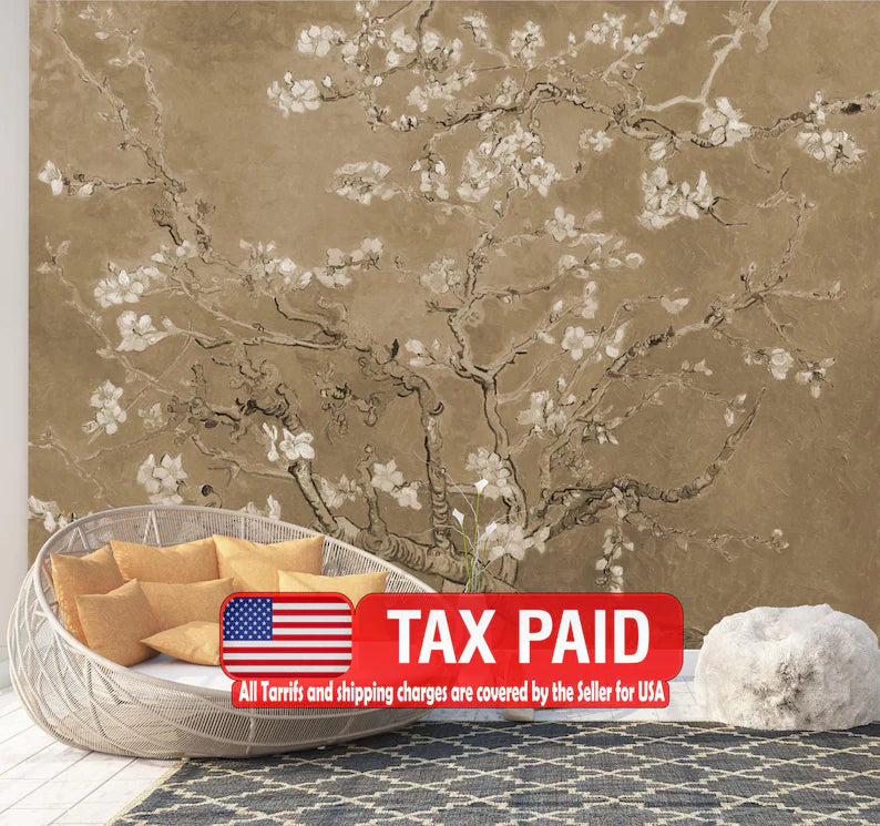 Van Gogh Almond Blossoms Wallpaper Mural Gift
