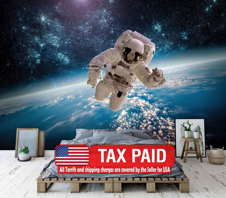 Astronaut Galaxy Mural, Peel and Stick Wallpaper
