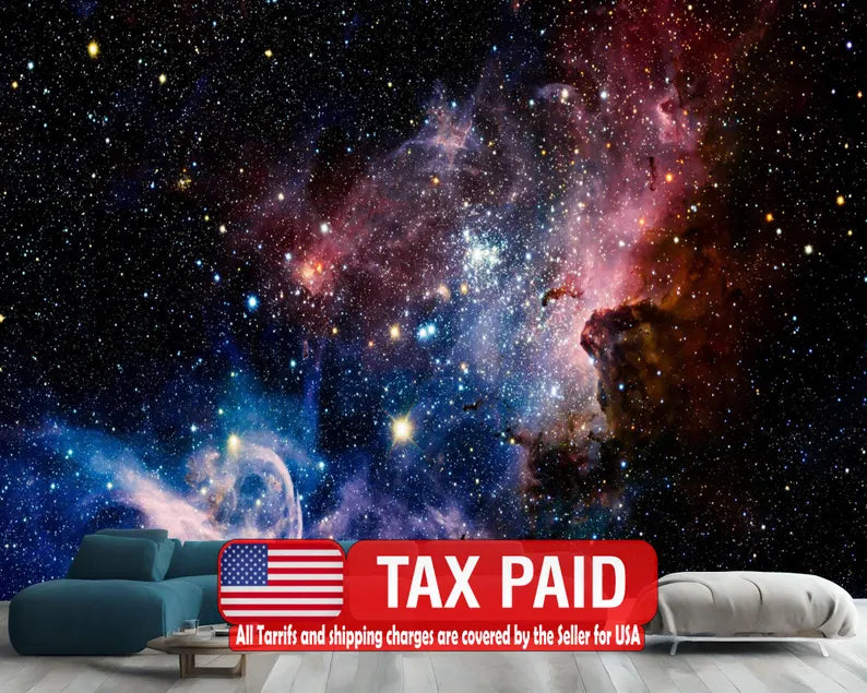 Galaxy Stars Wall Mural Art Print Gift