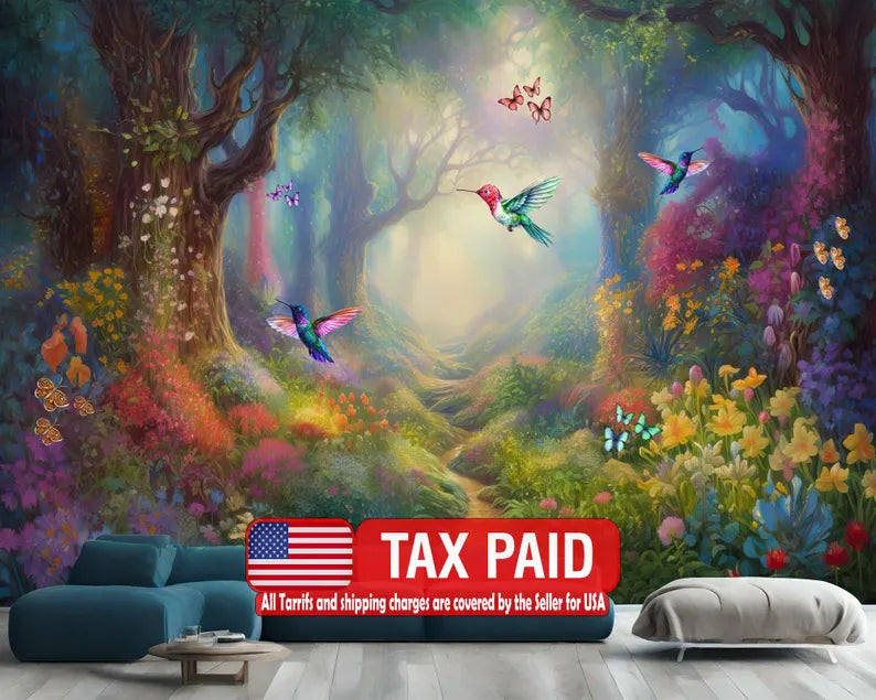 Enchanted Forest Wallpaper Mural Girls Room Decor