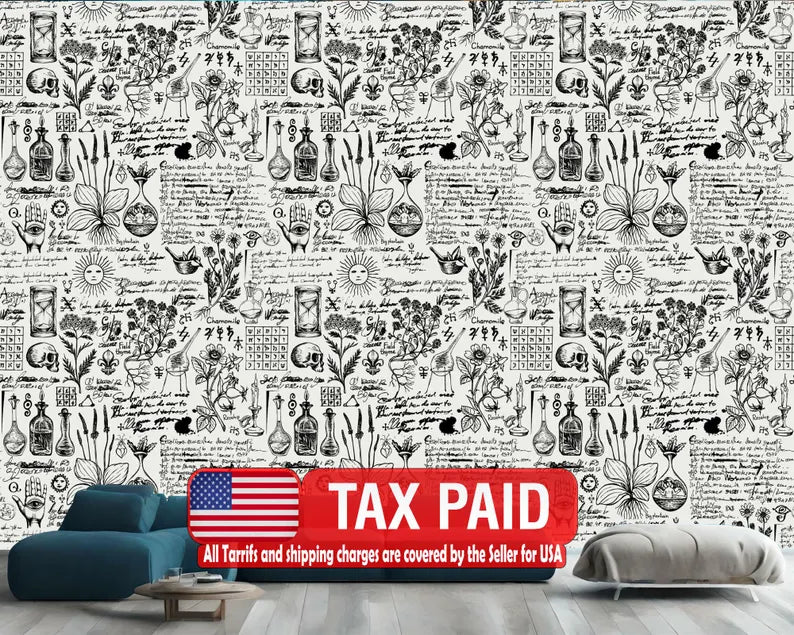 Esoteric Alchemy Wallpaper - Vintage Gothic