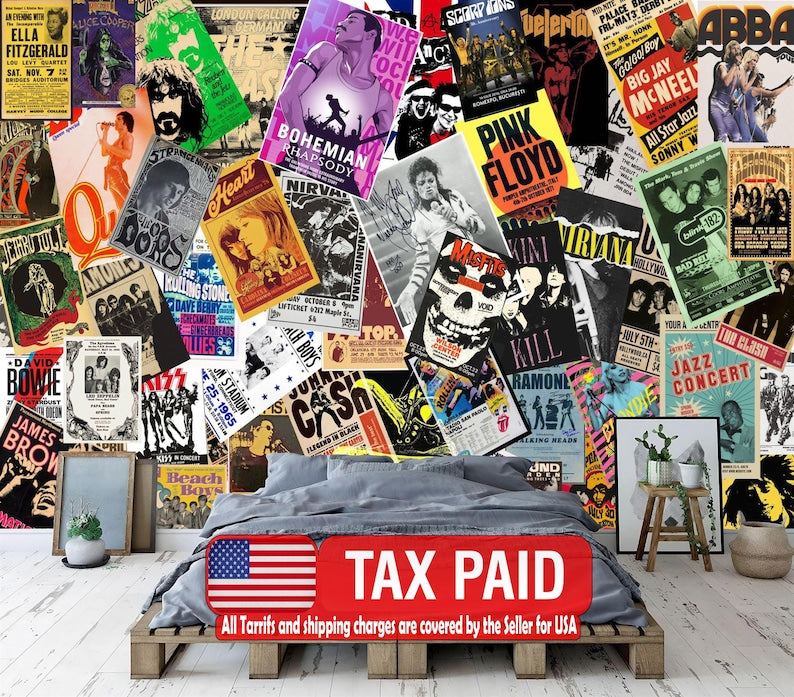 Vintage Concert Poster Wallpaper Mural