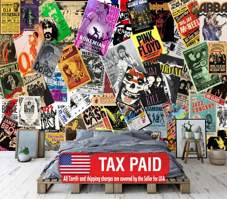 Vintage Concert Poster Wallpaper Mural Art Print