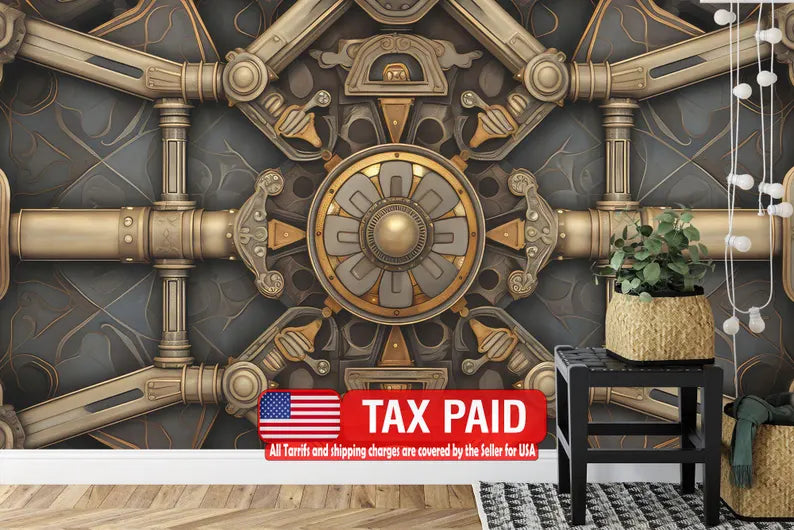 Steampunk Mechanical Wallpaper Mural