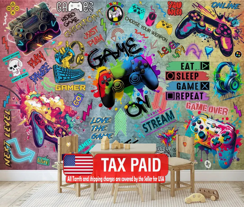 Kids Gaming Room Wallpaper Mural