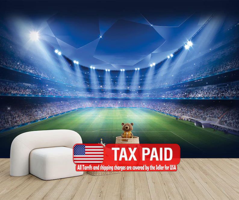 Football Stadium Wallpaper Mural Photo Wall Decal