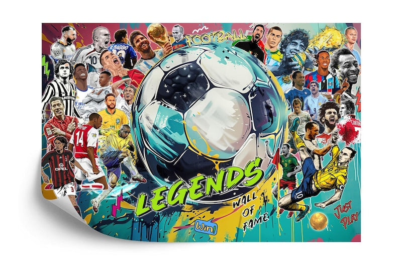 Football Soccer, Legends Wallpaper Mural, Boys Room Decor